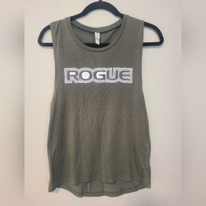 Rogue Womens Olive Tank Top with White Logo